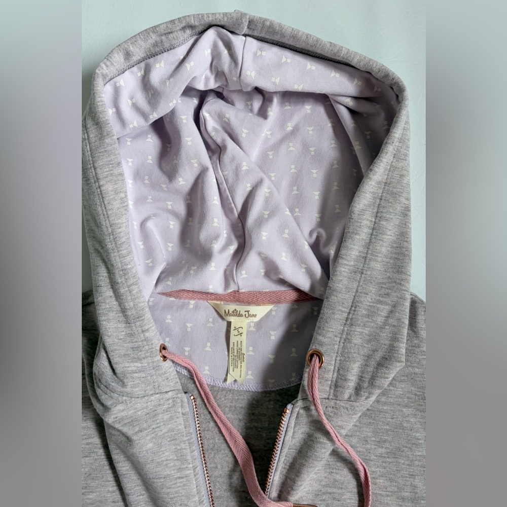 Matilda Jane Women’s Jacket Lookin Good Hoodie Ruffle Peplum Terry Zip Up size S - Picture 9 of 13